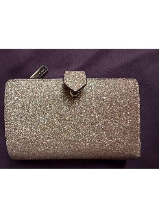 kate spade Handbags - Kate Spade Medium Rose Gold Glitter Wallet